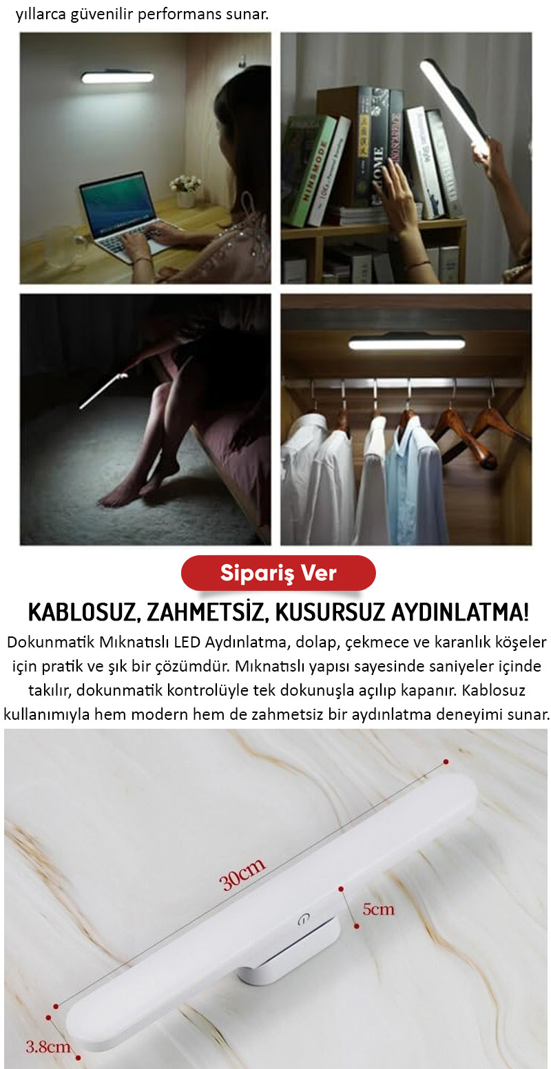 Olinman Şarjlı Mıknatıslı LED Lamba